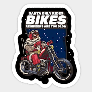 Biker Santa Claus Christmas Sticker